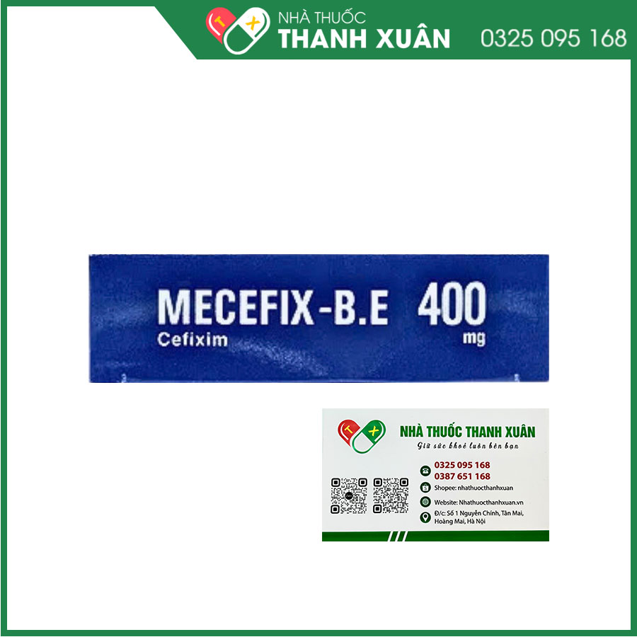 Mecefix-B.E 400mg điều trị nhiễm khuẩn hô hấp, nhiễm khuẩn tiết niệu, nhiễm khuẩn tai, bệnh lậu